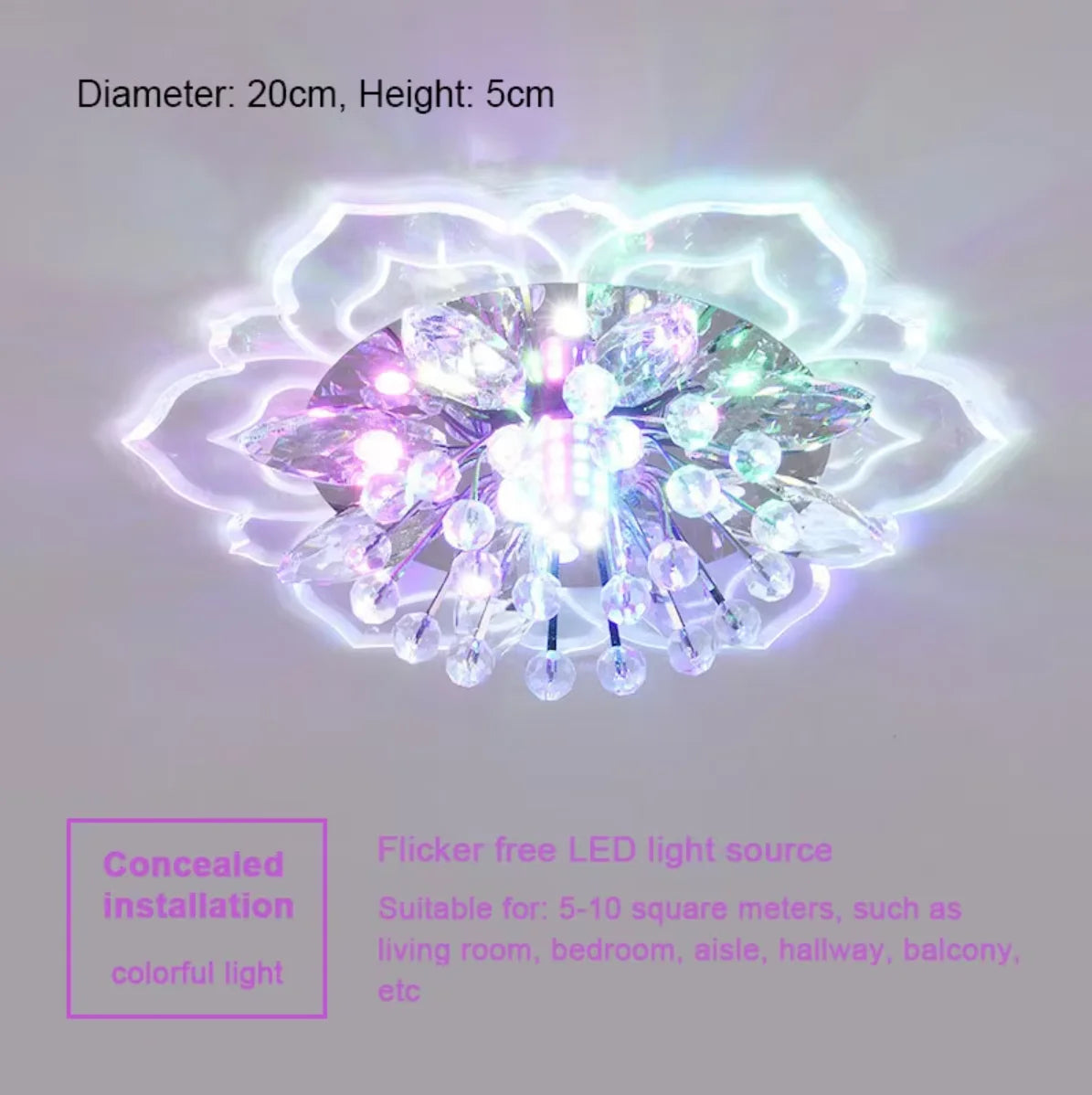 Creative LED Ceiling Crystal Flower Chandelier