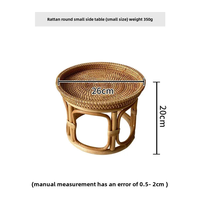 Handwoven Rattan Balcony Side Table