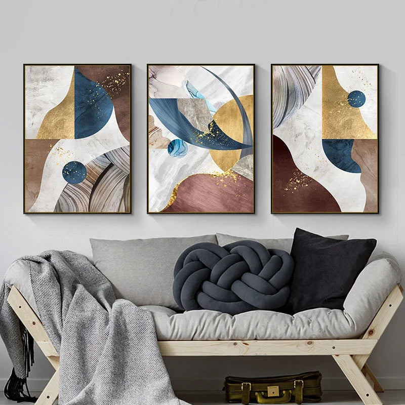 Abstract Geometric Modern Wall Art for Living Room Bedroom Home Decor