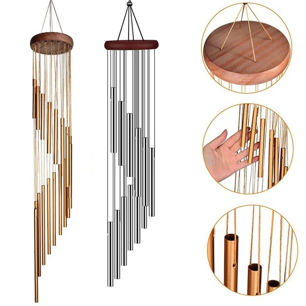 Aluminum Alloy Wind Chimes with Hook Gold/silver Bells