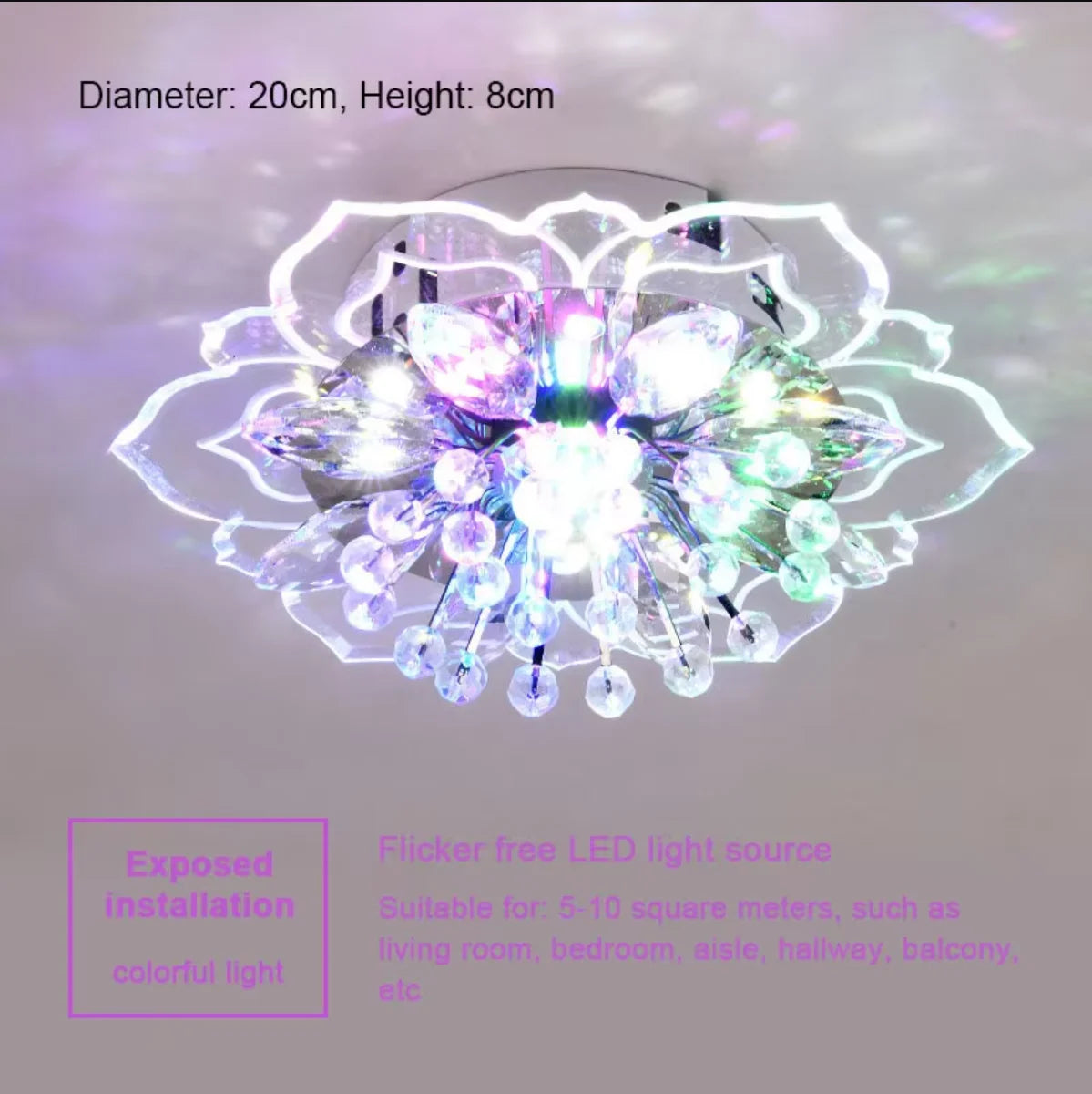 Creative LED Ceiling Crystal Flower Chandelier