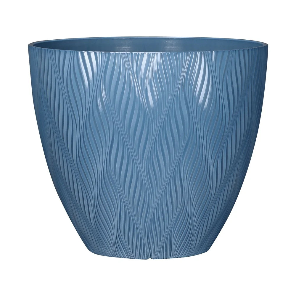 Recycled Plastic Round Planter with Drainage Holes Indoor Outdoor Garden Pot UV Resistant Lightweight Durable Elegant Design