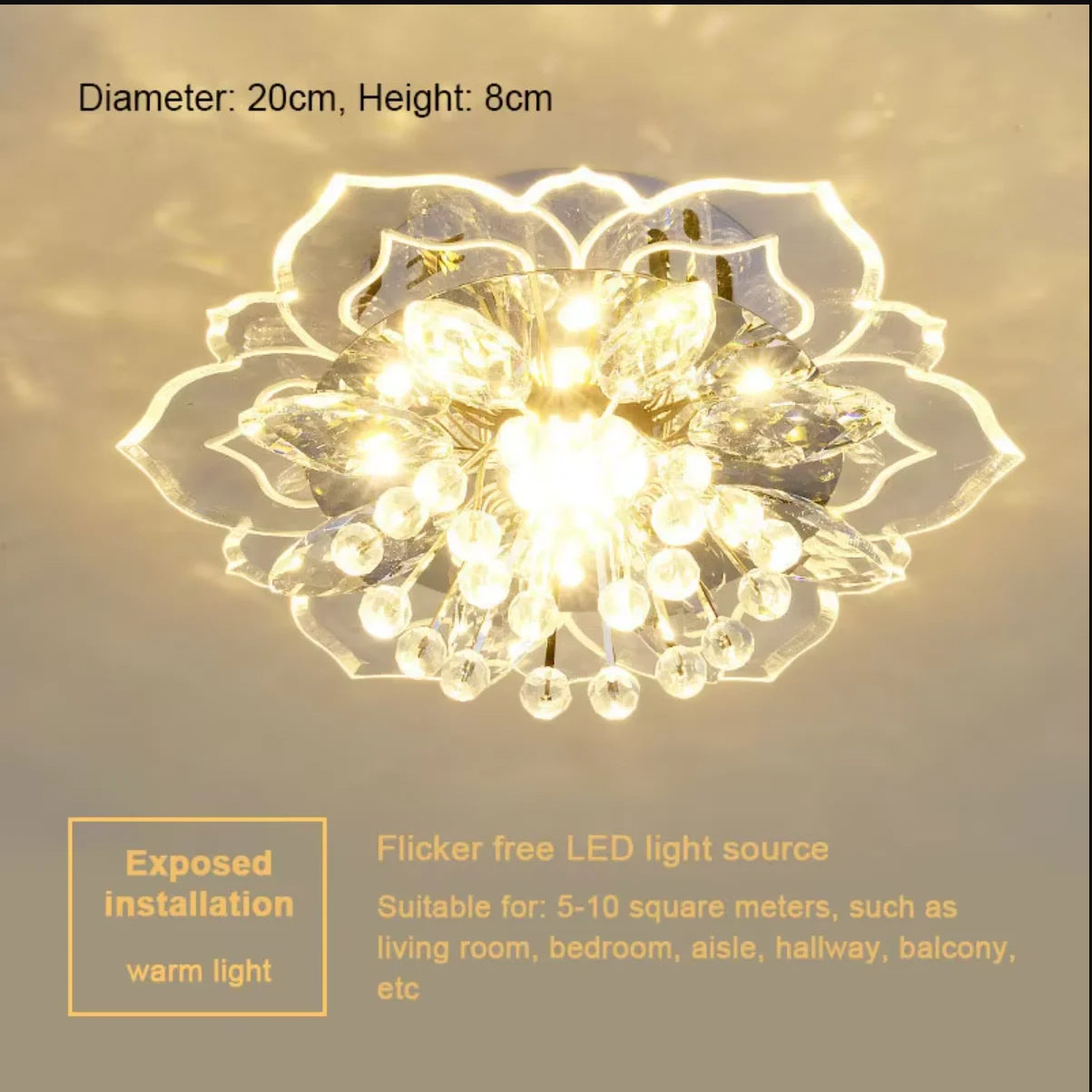 Creative LED Ceiling Crystal Flower Chandelier