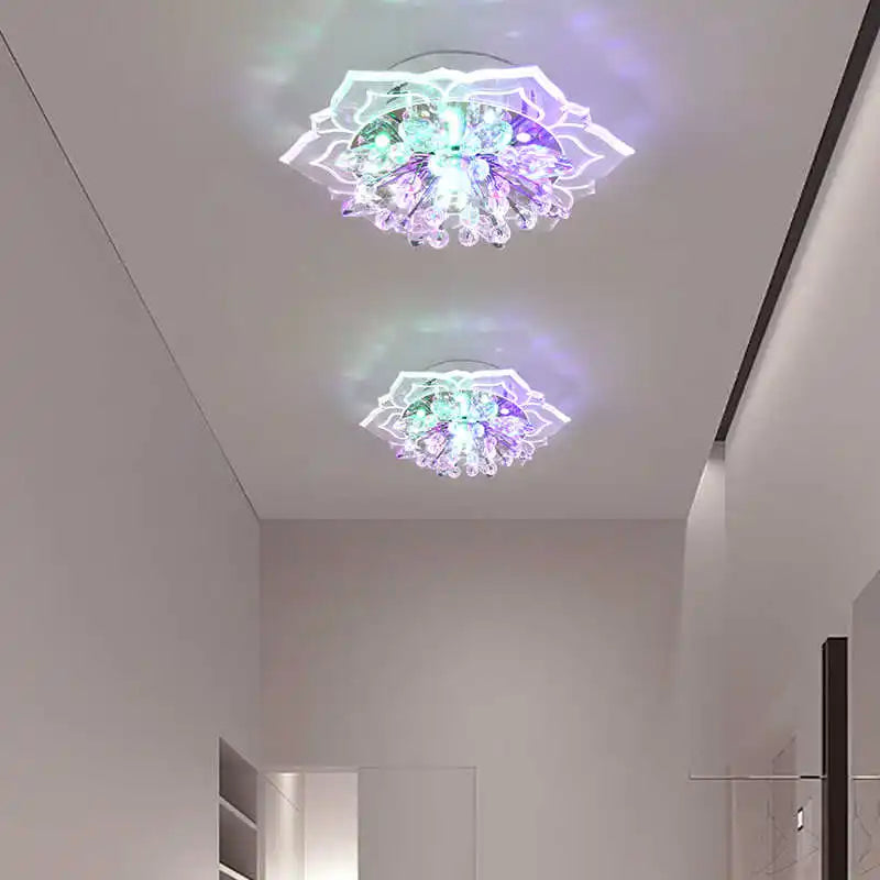 Creative LED Ceiling Crystal Flower Chandelier