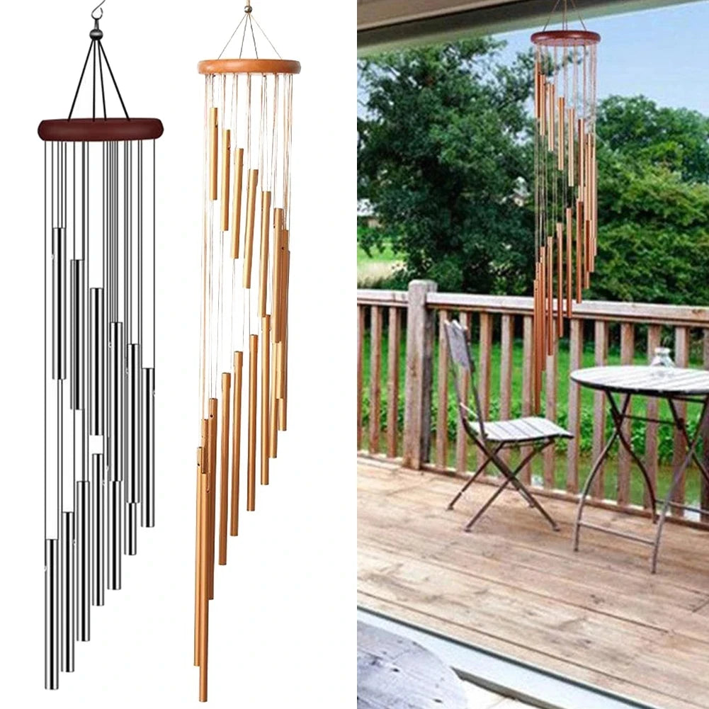 Aluminum Alloy Wind Chimes with Hook Gold/silver Bells