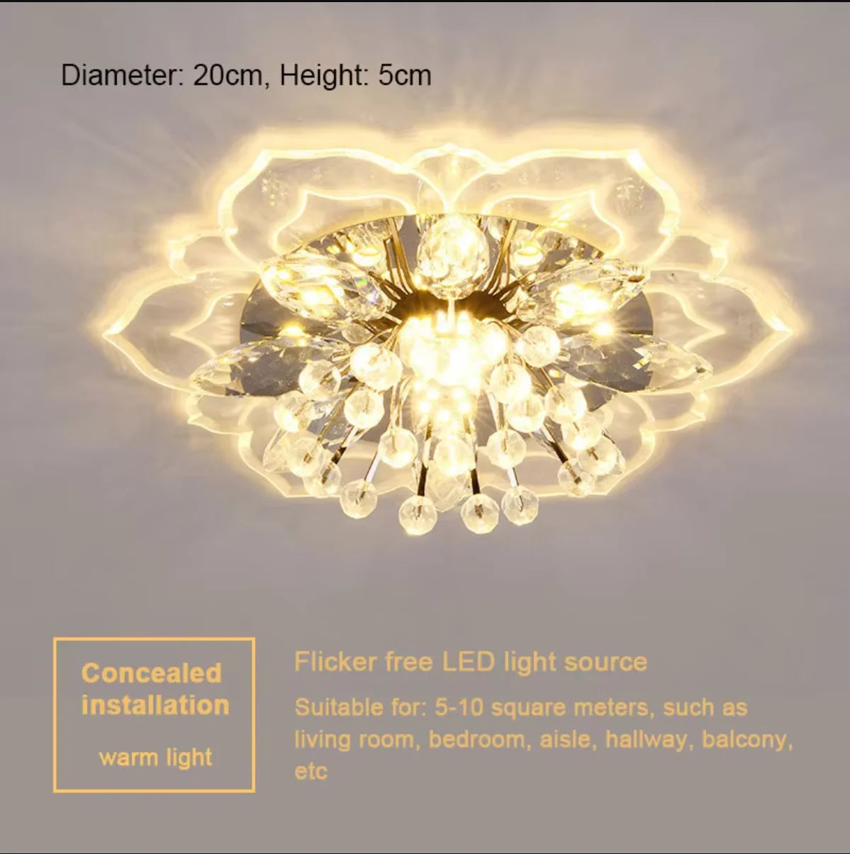 Creative LED Ceiling Crystal Flower Chandelier