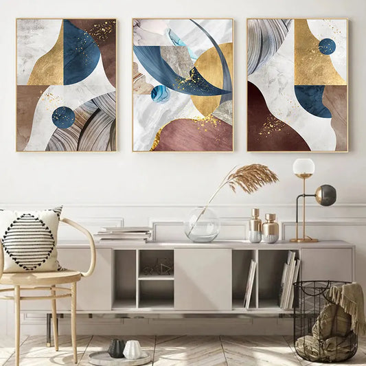 Abstract Geometric Modern Wall Art for Living Room Bedroom Home Decor