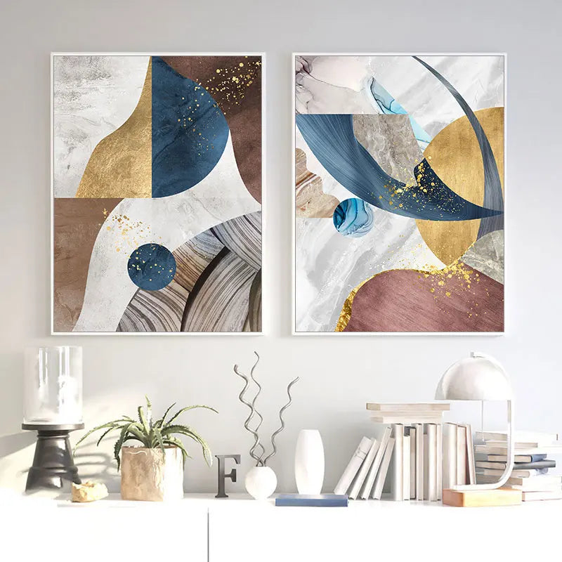 Abstract Geometric Modern Wall Art for Living Room Bedroom Home Decor