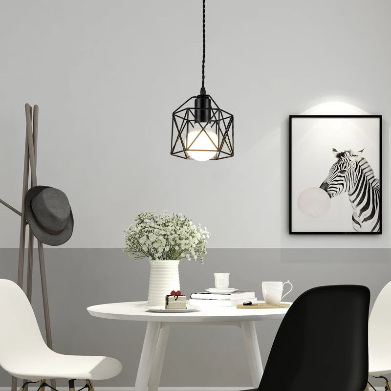 Modern Metal Cage Pendant Lamp