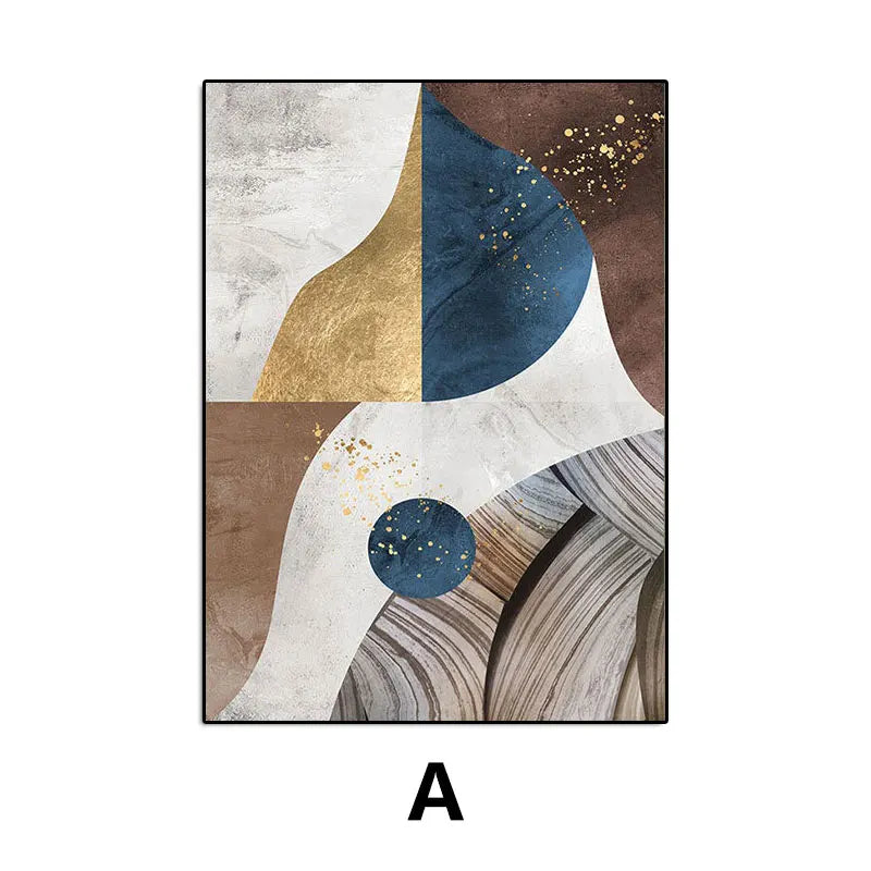 Abstract Geometric Modern Wall Art for Living Room Bedroom Home Decor
