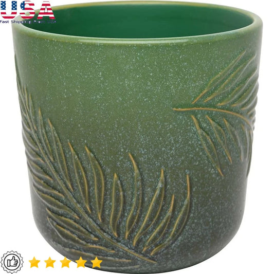 8 Inch Ceramic Planter with Drainage Hole  for Indoor Plants