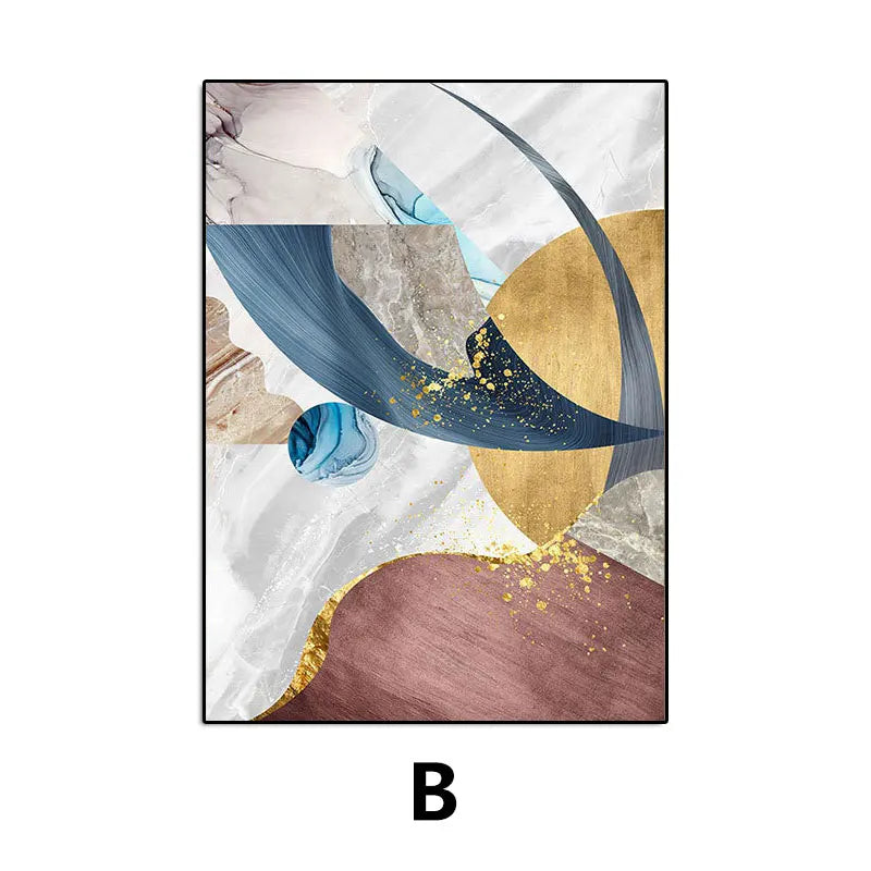 Abstract Geometric Modern Wall Art for Living Room Bedroom Home Decor