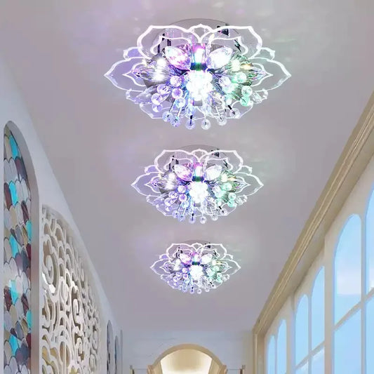 Creative LED Ceiling Crystal Flower Chandelier