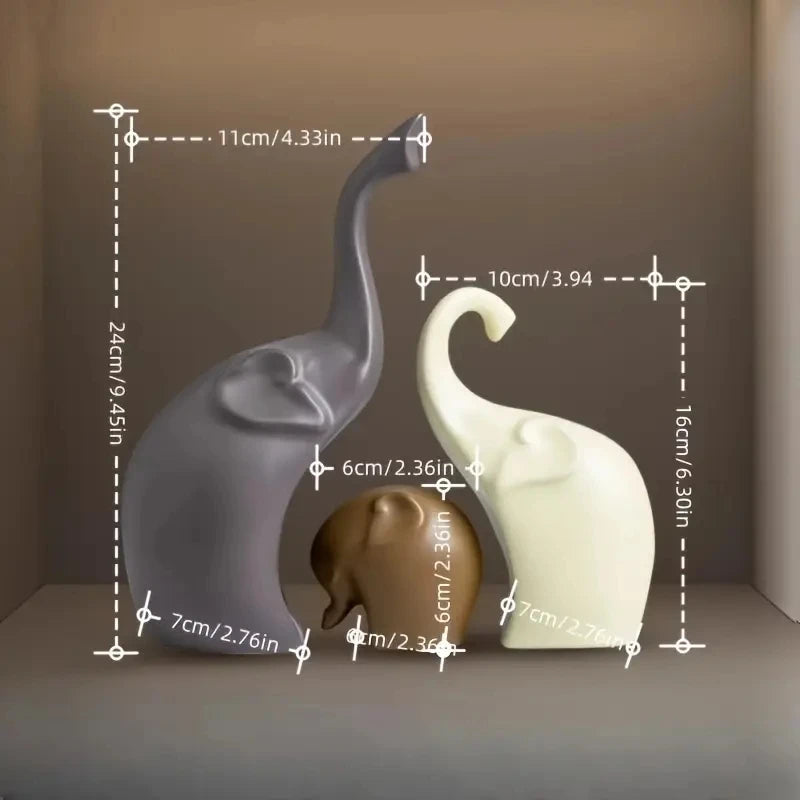 1 Set Nordic Style Elephant Family