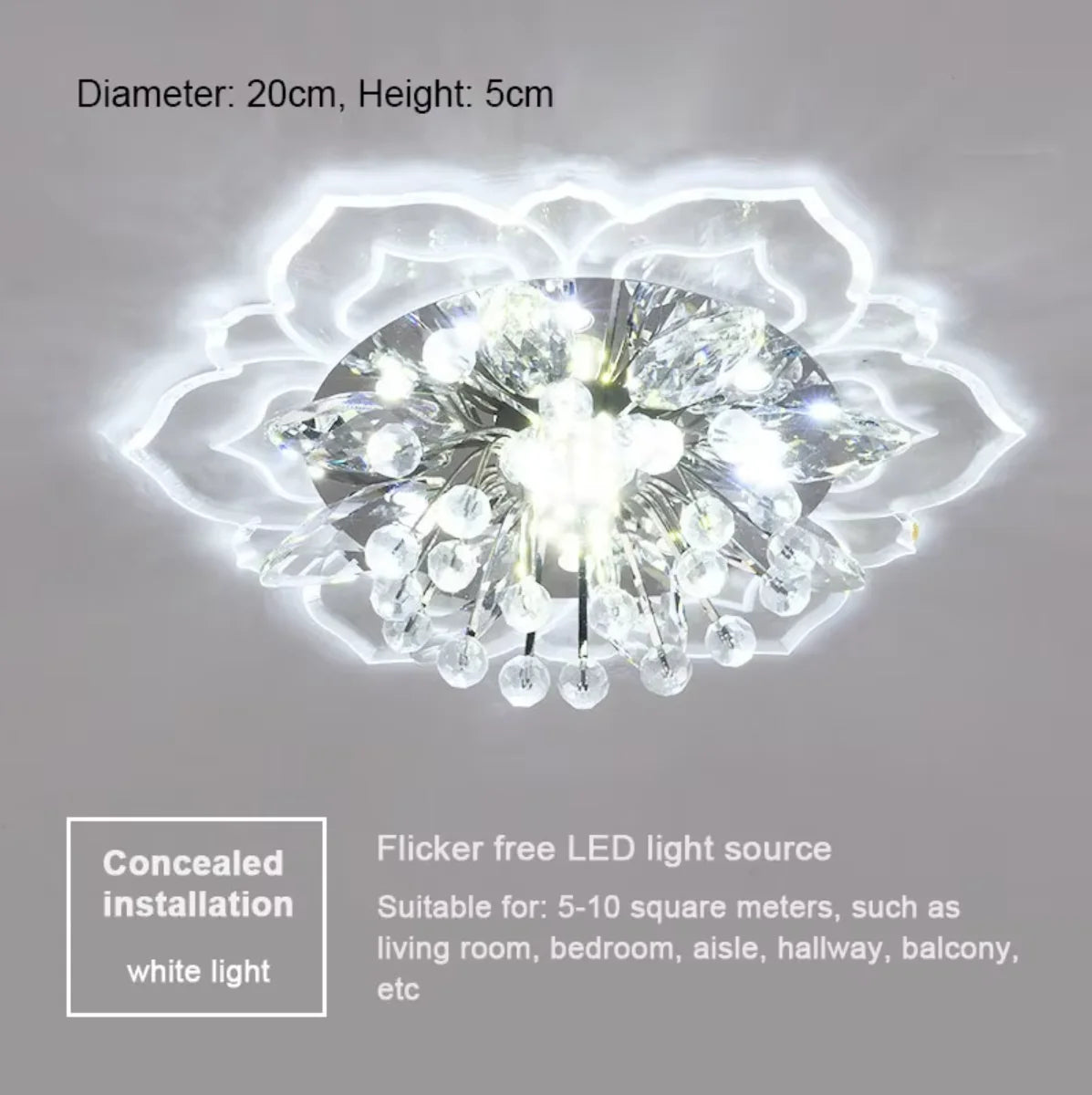 Creative LED Ceiling Crystal Flower Chandelier