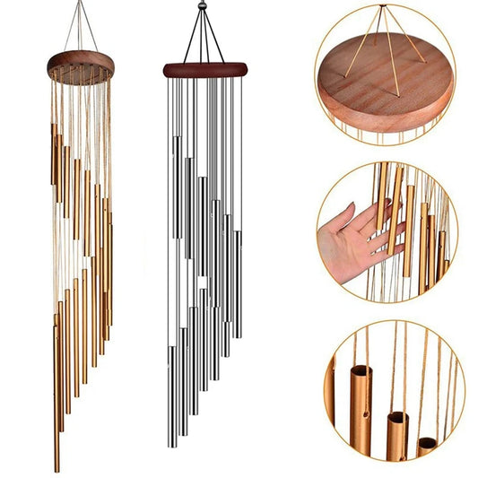 Aluminum Alloy Wind Chimes with Hook Gold/silver Bells