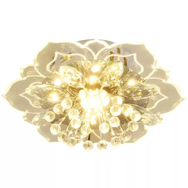 Creative LED Ceiling Crystal Flower Chandelier