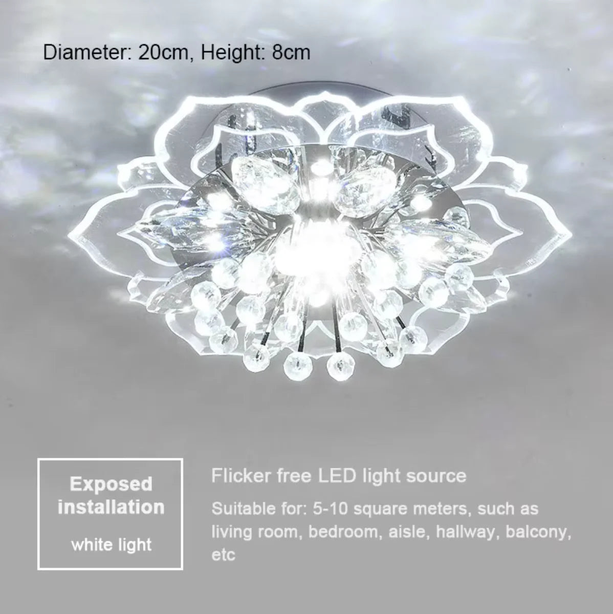 Creative LED Ceiling Crystal Flower Chandelier